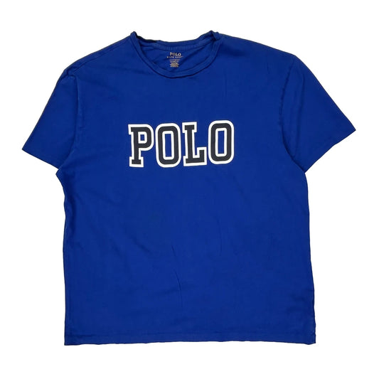 Polo By Ralph Lauren Spellout T-Shirt - Large Blue Cotton