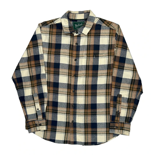 Woolrich Checked Flannel Shirt - XL Blue Cotton