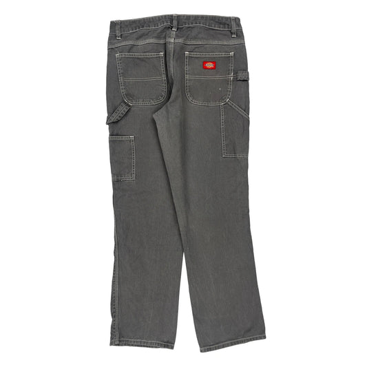 Dickies Carpenter Trousers - 32W UK 12 Grey Cotton