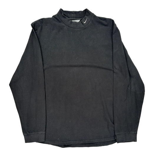 Nike Long Sleeve T-Shirt - Large Black Cotton