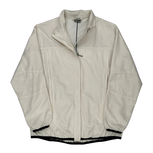 Nike Windbreaker - Large Cream Polyester