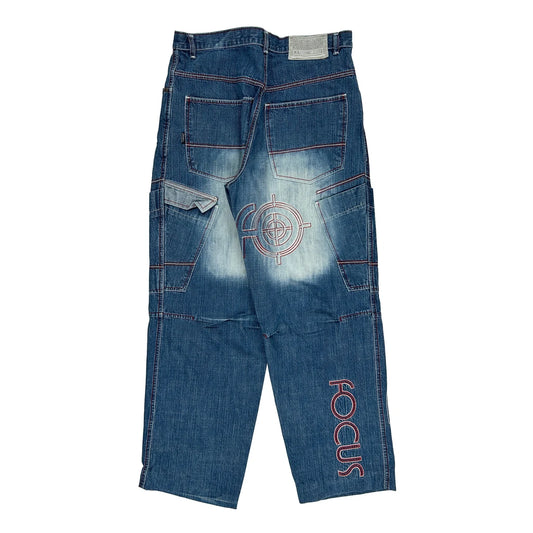 Focus Baggy Carpenter Jeans - 34W 33L Blue Cotton