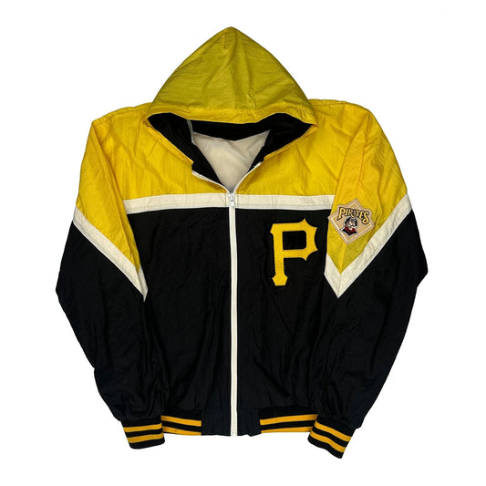 Made In USA Eds West Pirates Windbreaker - Large Black Nylon