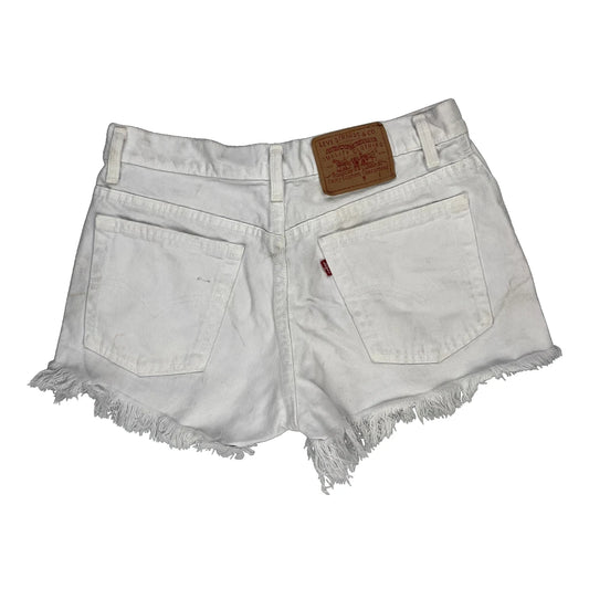 Levis Denim Shorts - 31W UK 12 White Cotton