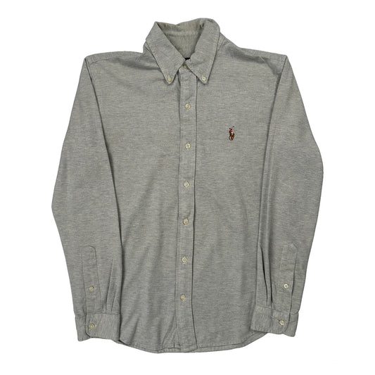 Ralph Lauren Knit Oxford Shirt - Small Grey Cotton