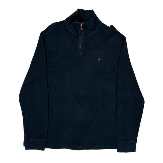 Polo By Ralph Lauren 1/4 Zip - Large Navy Cotton