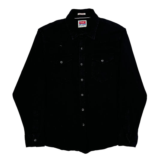 Wrangler Denim Shirt - Large Black Cotton