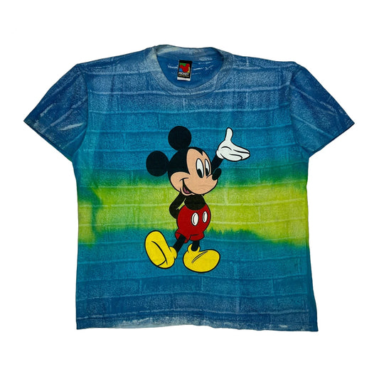 Vintage Mickey Mouse Mickey Unlimited Cartoon T-Shirt - Large Blue Cotton