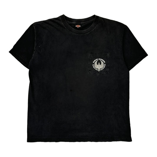 Aces & Eights Harley Davidson Graphic T-Shirt - XL Black Cotton