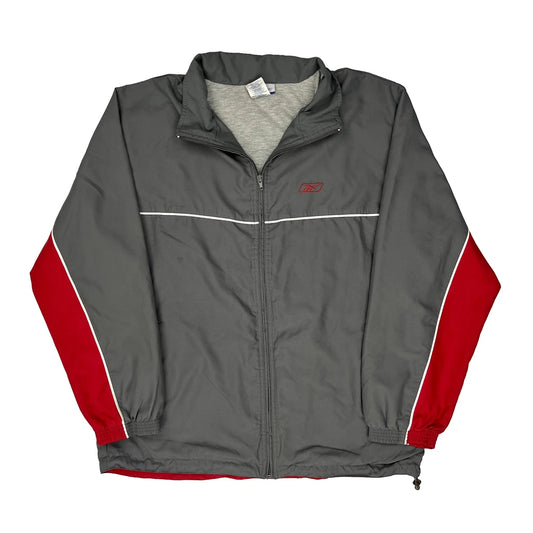Vintage Reebok Jacket - Large Grey Polyester