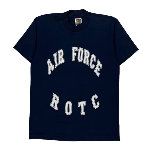 Vintage Air Force Rotc Fruit Of The Loom College T-Shirt - Medium Navy Cotton Blend