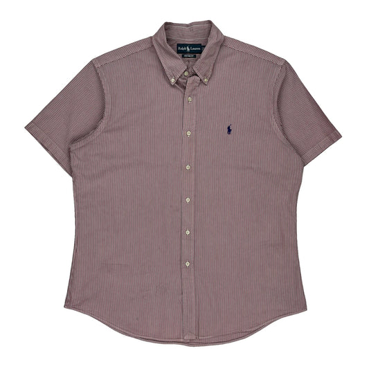 Ralph Lauren Striped Short Sleeve Shirt - XL Red Cotton