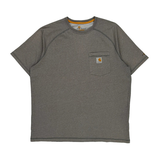 Carhartt T-Shirt - Large Grey Cotton