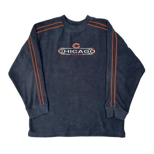 Vintage Chicago Bears Nfl Fleece - XL Grey Polyester