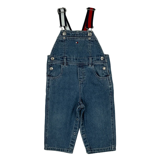 Vintage Age 12-18 Months Tommy Hilfiger Dungarees - 2XS Blue Cotton