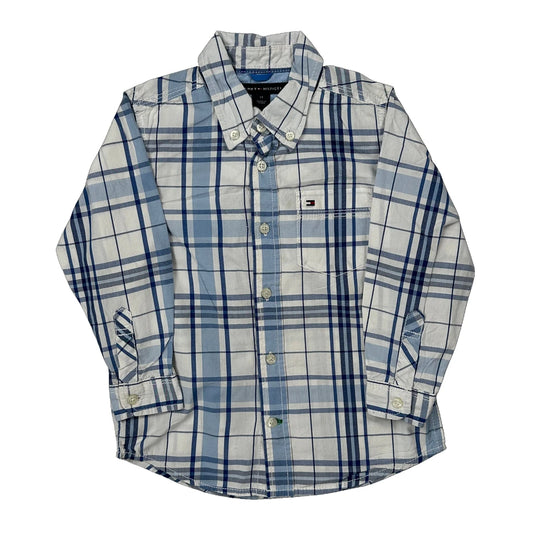 Vintage Age 3 Tommy Hilfiger Checked Shirt - XS Blue Cotton
