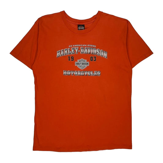 Smoky Mountain Harley Davidson Graphic T-Shirt - XL Orange Cotton