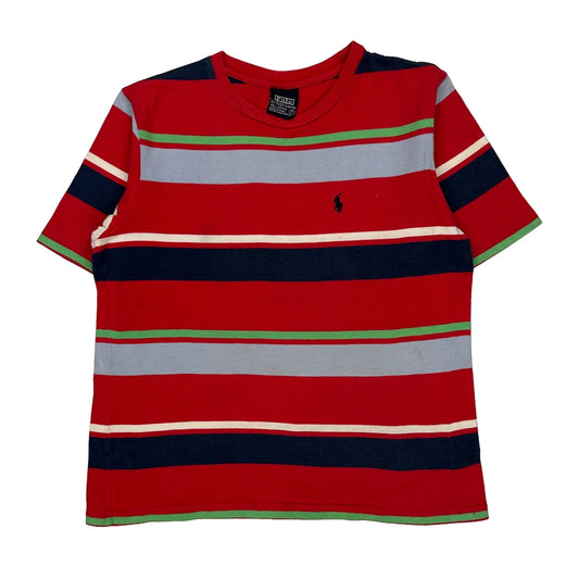 Age 6 Polo By Ralph Lauren Striped T-Shirt - Medium Green Cotton