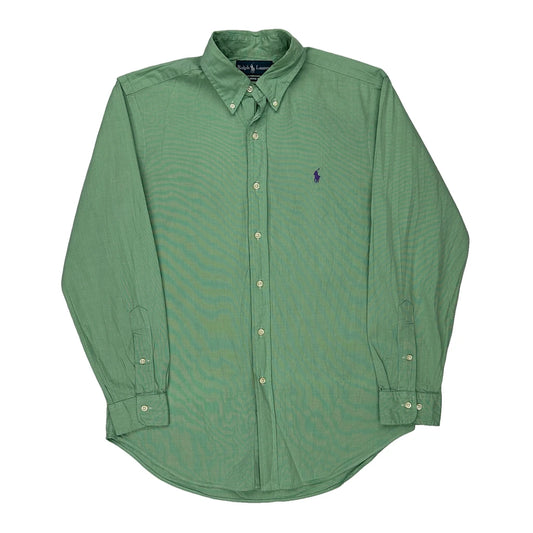 Classic Fit Ralph Lauren Shirt - Medium Green Cotton