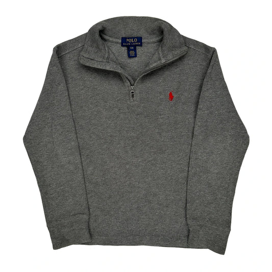 Age 6-7 Polo By Ralph Lauren 1/4 Zip - Small Grey Cotton