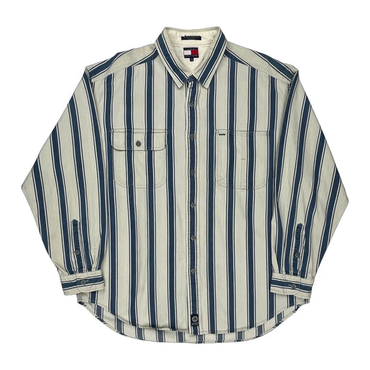 Tommy Hilfiger Striped Shirt - XL Blue Cotton