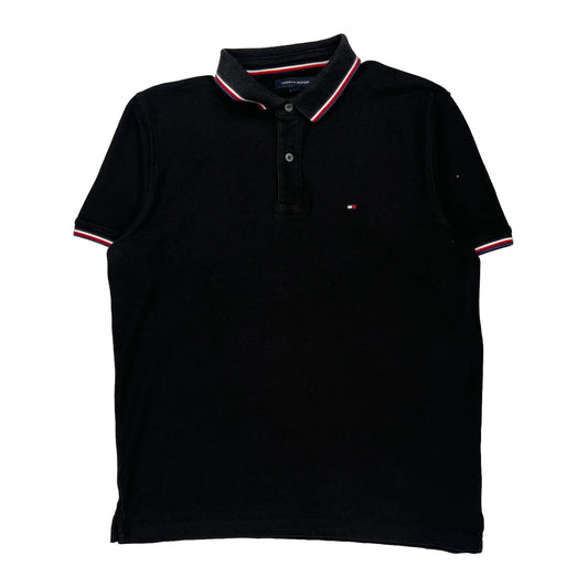 Tommy Hilfiger Polo Shirt - Large Black Cotton