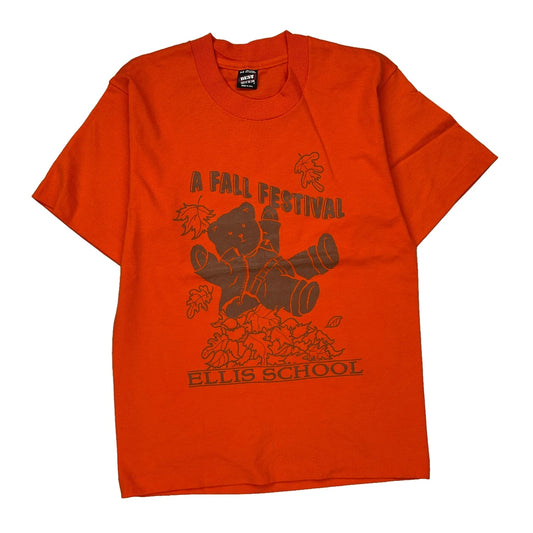 Age 14-16 Fruit Of The Loom Graphic T-Shirt - Large Orange Cotton Blend