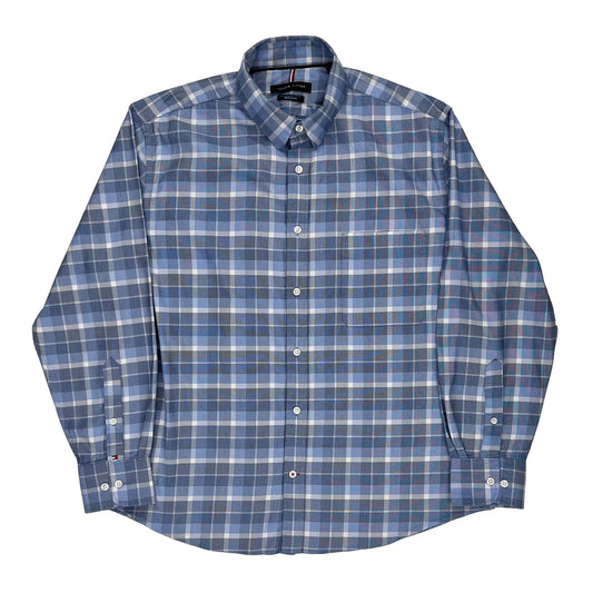 Tommy Hilfiger Checked Shirt - Large Blue Cotton