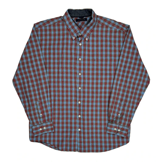 Tommy Hilfiger Checked Shirt - XL Blue Cotton