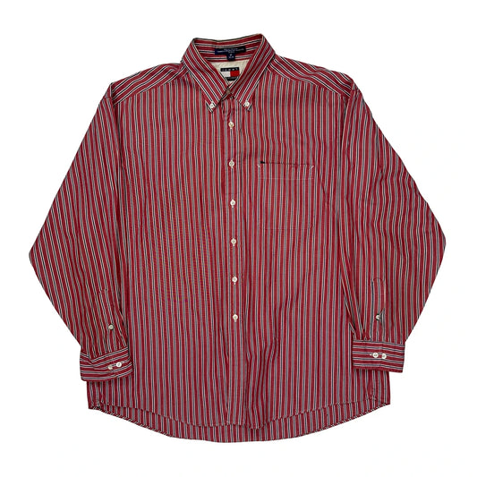 Tommy Hilfiger Striped Shirt - XL Red Cotton