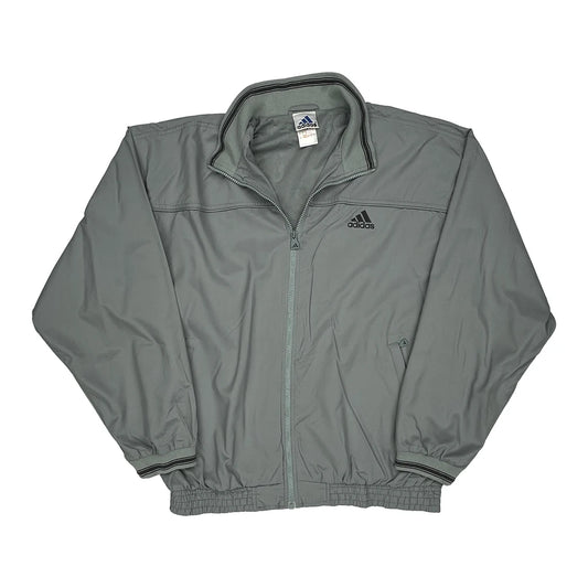 Adidas Track Jacket - Large Grey Polyester