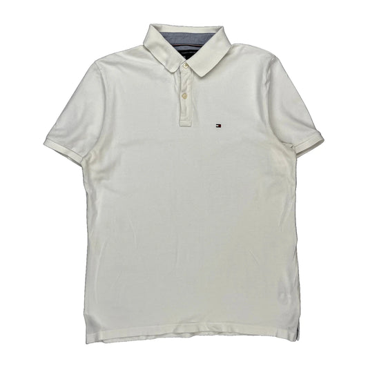 Tommy Hilfiger Polo Shirt - Large White Cotton