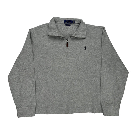 Polo By Ralph Lauren 1/4 Zip - Medium Grey Cotton