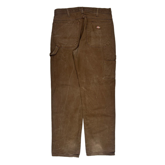 Dickies Carpenter Trousers - 33W 34L Brown Cotton
