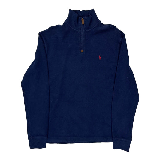 Polo By Ralph Lauren 1/4 Zip - Medium Navy Cotton