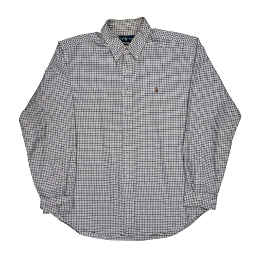 Ralph Lauren Checked Shirt - 2XL White Cotton