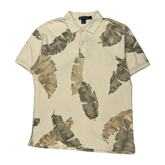 Nautica Polo Shirt - Large Beige Cotton