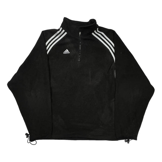 Adidas 1/4 Zip - Large Black Polyester