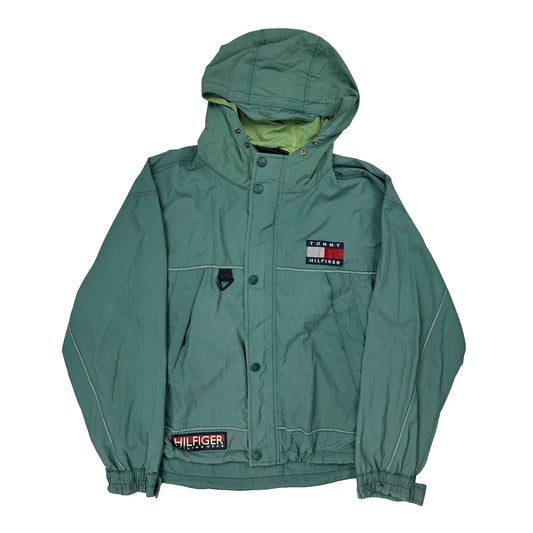 Tommy Hilfiger Spellout Windbreaker - Large Green Polyester