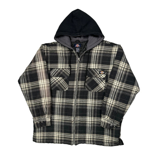 Dickies Checked Jacket - Large Black Cotton