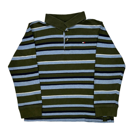 Age 7 Tommy Hilfiger Striped Jumper - Small Blue Cotton