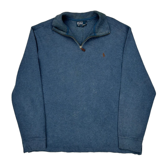Polo By Ralph Lauren 1/4 Zip - XL Blue Cotton