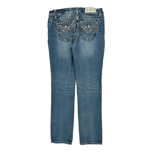 Miss Me Studded Jeans - 32W UK 10 Blue Denim