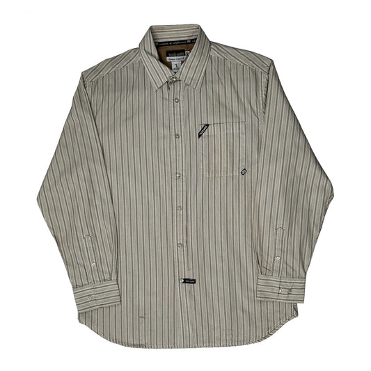Ecko Unltd Striped Shirt - Large Beige Cotton