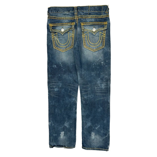 True Religion Contrast Stitch Jeans - 38W 33L Blue Cotton