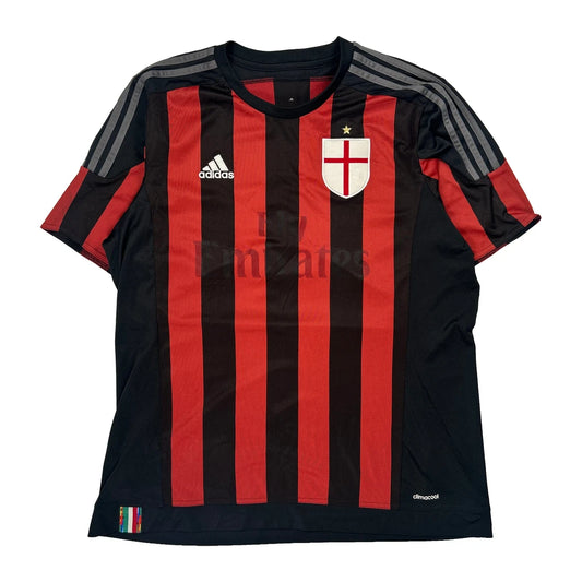 2015-16 Ac Milan Adidas Home Football Shirt - Large Black Polyester