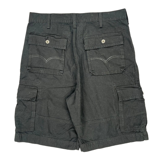 Levis Cargo Shorts - 36W 11L Black Cotton