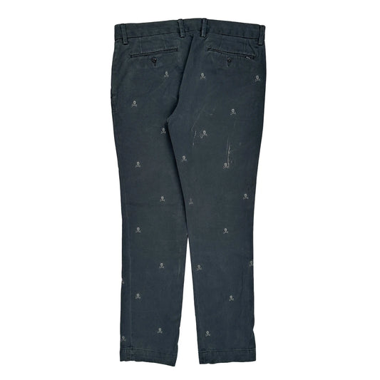 Polo By Ralph Lauren Skull Embroidered Chinos - 34W 31L Grey Cotton