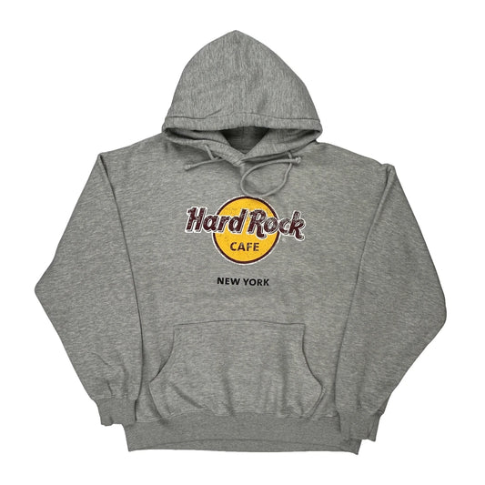 New York Hard Rock Cafe Hoodie - 2XL Grey Cotton