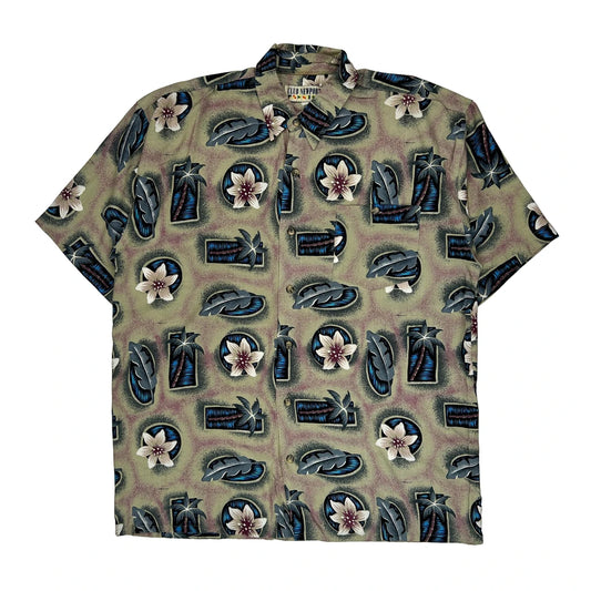 Club Newport Floral Hawaiian Shirt - Large Multicoloured Viscose